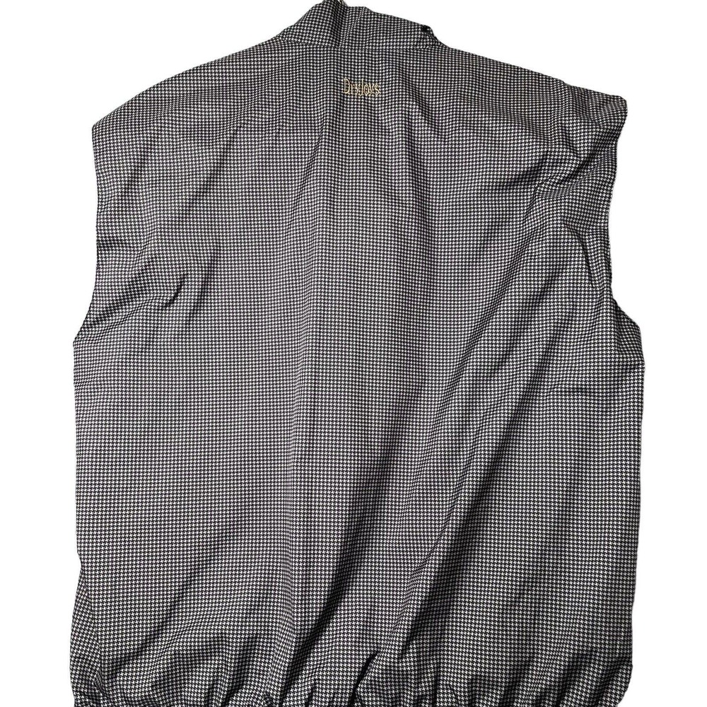 FootJoy DryJoys Mens Golf Rain Vest Large Gray Houndstooth Zip Snap Lined - Picture 3 of 12